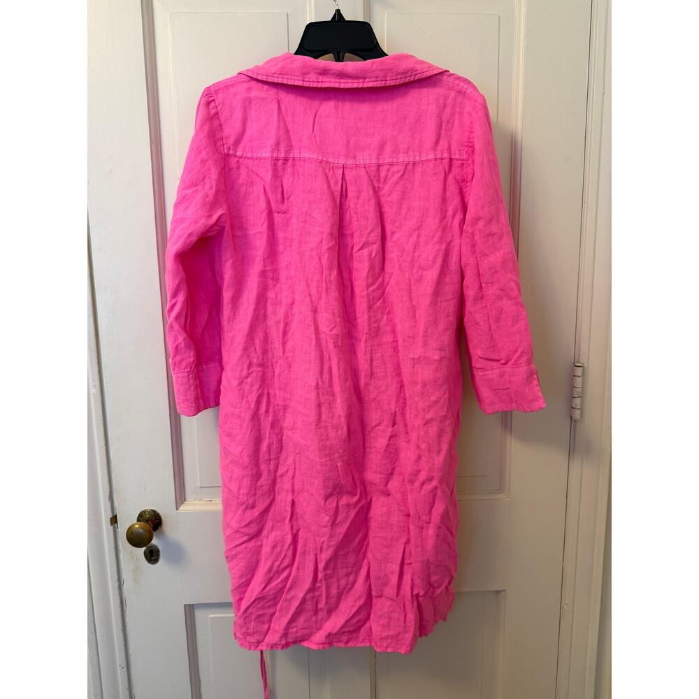 Lilly Pulitzer Pilar Tunic Linen Shirt Dress Aura Pink  – Size Medium - Picture 3 of 5